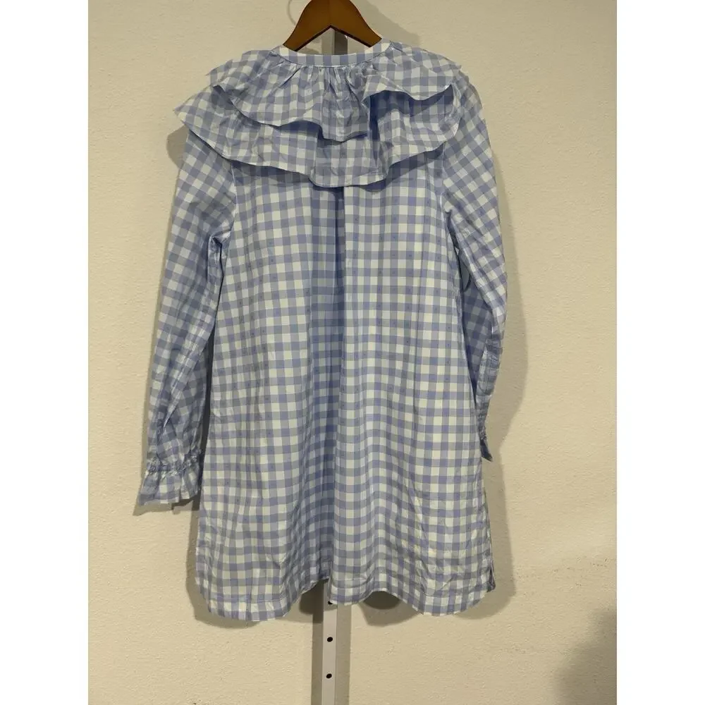 Hill House The Colette Dress Blue Jacquard Check Size Small NWT - Picture 11 of 12